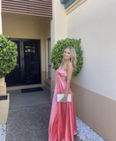 Charming Pink Sweetheart Backless Long Prom Dress HZ1023