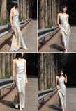 Simple Pretty Mermaid Spaghetti Strap Satin Prom Dress Evening Dress Formal Dress HZ1023