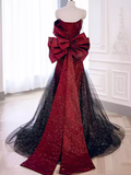 Elegant Off The Shoulder Mermaid Long Evenuing Dress Burgundy Prom Dress HZ1023