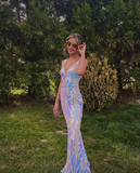 Chic V Neck Mermaid Long Evening Dress Formal Prom Dress HZ1023