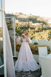 Light Pink Ball Gown Off the Shoulder Lace Organza Date Dress Prom Dress Birthday Dress HZ1023