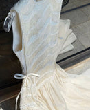 Simple White A Line Round Neck Lace Chiffon Party Dress Outfits HZ1023