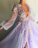 tulle long prom dress evening dress HZ1023
