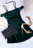 short homecoming dress, hunter green homecoming dress HZ1023