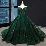 Deep Green Long Quinceanera Dresses Sweet 16 Prom Dress Pageant Dress HZ1023