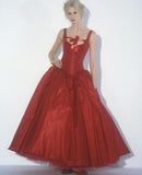 Burgundy Ball Gown Spaghetti Strap Satin Prom Dress 16th Birthday Party Dress HZ1023