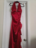 Sexy A Line Halter Red Satin Open Back Homecoming Dress Cocktail Dress HZ1023