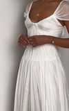 Beautiful White Chiffon A Line Prom Dress Wedding Dress HZ1023