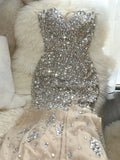 Gorgeous Mermaid Sweetheart Neck Rhinestone Chiffon Party Dress Birthday Dress HZ1023