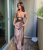 Sexy Cut Out Lace Prom Dress Evening Dress Vacation Party Dress HZ1023