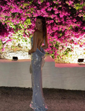 Charming Sheath Halter Sequin Long Prom Dress Evening Dress HZ1023