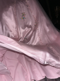 Gentle A Line One Shoulder Beaded Sequin Pink Tulle Satin Prom Dress Party Dress HZ1023