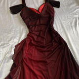 Sexy A Line Straps Ombre Burgundy Chiffon Long Prom Dress HZ1023