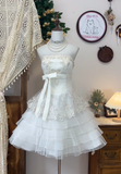 Vintage A Line Strapless Appliques Layered Bow Organza Short Homecoming Dress Cocktail Dress HZ1023