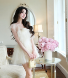 Romantic White A Line V Neck Layered Tulle Short Homecoming Dress Cocktail Dress HZ1023