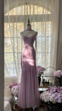 Lilac Mermaid Spaghetti Strap Beaded Chiffon Long Prom Dress Graduation Prom Dress HZ1023