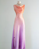 Simple Orange Purple Ombre A Line Satin Prom Dress Wedding Guest Dress HZ1023