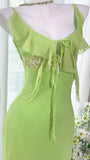 The Wizard of Oz Sheath Spaghetti Strap Ruffle Chiffon Homecoming Dress HZ1023