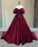 Ball Gown Princess Satin Off The Shoulder Prom HZ1023