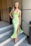 Simple Slit Long Prom Dress Formal Evening Dress HZ1023