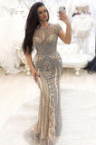 LUXURIOUS MERMAID HALTER RHINESTONES PARTY GOWNS WITH TASSEL EVENING GOWNS PROM DRESS HZ1023