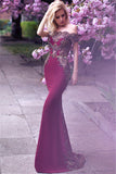 OFF-THE-SHOULDER FORMAL EVENING DRESS BEADS APPLIQUES MERMAID PROM DRESS HZ1023