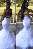 MERMAID HALTER SLEEVELESS APPLIQUES FLOOR-LENGTH PROM DRESS HZ1023