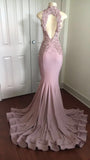 MODEST HIGH NECK LACE APPLIQUES PROM PARTY GOWNS PROM DRESS HZ1023