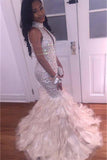 GORGEOUS MERMAID HIGH NECK PROM PARTY GOWNS PROM DRESS HZ1023
