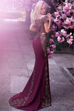 OFF-THE-SHOULDER FORMAL EVENING DRESS BEADS APPLIQUES MERMAID PROM DRESS HZ1023