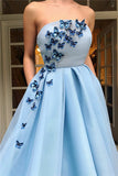CHIC RUFFLES LONG PROM PARTY GOWNS WITH BUTTERFLYP ROM DRESS HZ1023