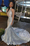 MERMAID HALTER SLEEVELESS FLOOR-LENGTH ROM DRESS HZ1023
