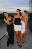 Cute A Line Strapless Black White Satin Short Homecoming Dress Outfits HZ1023