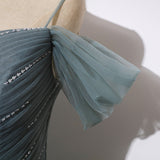 Elegant tulle long A line prom dress, evening dress HZ1023