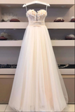Elegant tulle sweetheart long prom dress tulle formal dress HZ1023