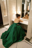 Green Strapless Long A Line Prom Dres Evening Party Dress HZ1023