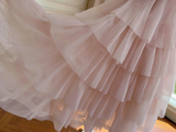 Elegant A Line Spaghetti Strap Layered Light Pink Tulle Short Homecoming Dress Cocktail Dress HZ1023