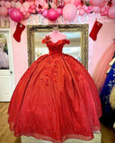 Light Sky Blue Quinceanera Dresses Ball Gown Off Shoulder 3D Rose Flowers Puffy Sweet 16 Dress Celebrity Party Gowns Graduation HZ1023