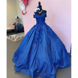 Light Sky Blue Quinceanera Dresses Ball Gown Off Shoulder 3D Rose Flowers Puffy Sweet 16 Dress Celebrity Party Gowns Graduation HZ1023