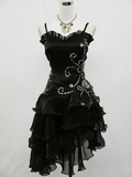 Black Chiffon Beaded Mini Satin Short Prom Dress Homecoming Dress HZ1023