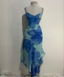 Unique Chiffon Print Prom Dress Party Dress HZ1023