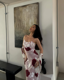 Vintage A Line Spaghetti Straps Beaded Chiffon Prom Dress Evening Dress HZ1023