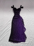 Sexy A Line Straps Ombre Grape Purple Chiffon Long Prom Dress HZ1023