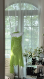 Romantic Green Exquisite Beaded Short Chiffon Homecoming Dress Evening Dress Birthday Party Dress HZ1023
