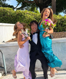 Light Purple A Line Spaghetti Straps Stain Long Prom Dress Evening Dress with Slit HZ1023