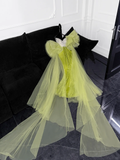 Gorgeous Mermaid Strapless Rhinestone Green Sequin Tulle Long Prom Dress Evening Dress HZ1023