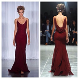Burgundy Mermaid Evening Dress Long Prom Dress HZ1023
