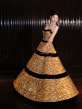 Shiny Golden Sequin Ball Gown Strapless Long Party Dress Prom Dress Formal Dress HZ1023