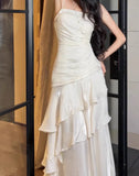 White Enchanted ?? Prom Dress for Party&Graduation-Ruffled Layered Fairytale Birthday Evening Dress HZ1023