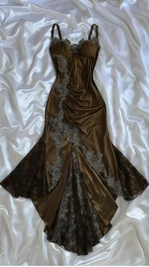 Sexy Navy Blue Mermaid Lace Prom Dress Party Dress HZ1023